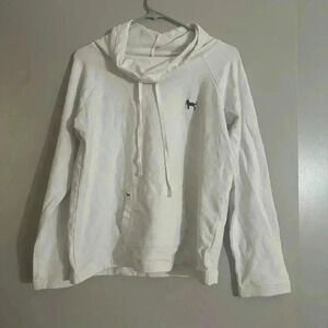 The Black Dog Funnel Neck Sweatshirt in White Small